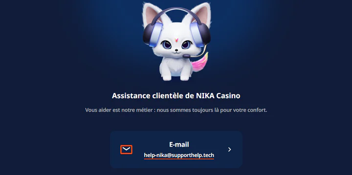 Parler à un humain chez Nika Casino